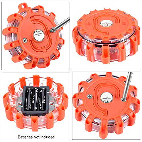 6-Pack LED Road Flares with Magnetic Base