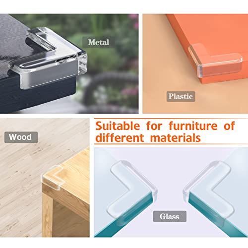12 Pack Clear L-Shaped Corner Protectors for Baby Furniture