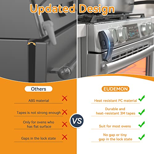 EUDEMON Oven Front Lock, Childproof & Heat-Resistant - Black