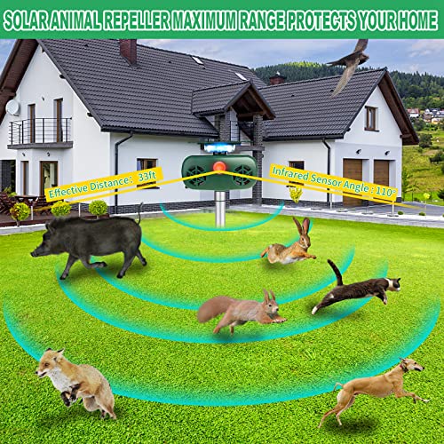 Solar Animal Repellent with Motion Sensor & Flashlights