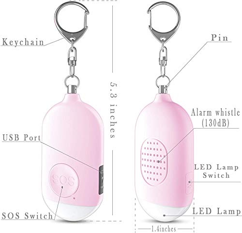 130dB Personal Alarm Keychain - 3 Pack