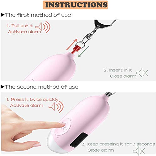 130dB Personal Alarm Keychain - 3 Pack
