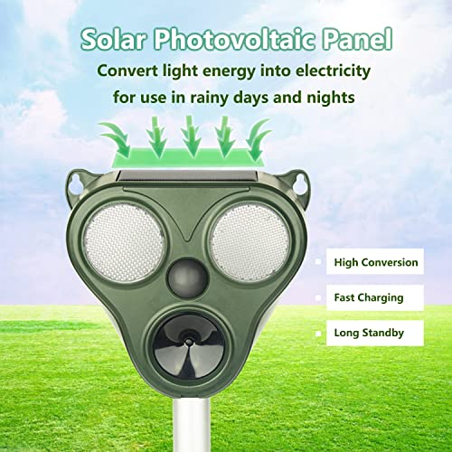 Outdoor Solar Ultrasonic Animal Repeller for Cat, Dog