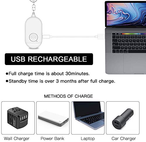 USB Rechargeable Keychain Alarm - Small and Compact