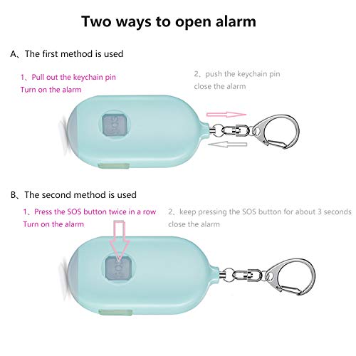 Safesound Alarm: Powerful Defense Keychain, LED Flashlight