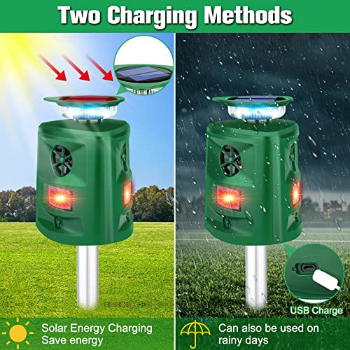 360° Solar Ultrasonic Animal Repeller for Self Defense