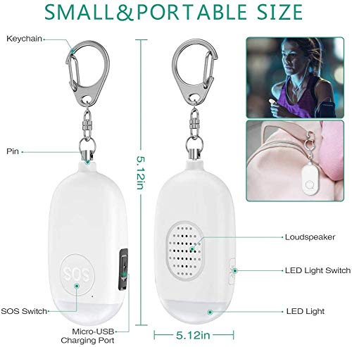 USB Rechargeable Keychain Alarm - Small and Compact