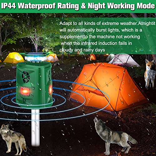 360° Solar Ultrasonic Animal Repeller for Self Defense