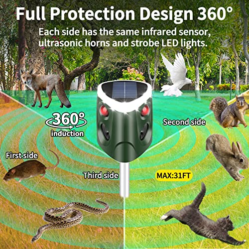360° Outdoor Solar Animal Repeller, Waterproof - Protects Farm