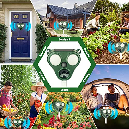 Outdoor Solar Ultrasonic Animal Repeller for Cat, Dog