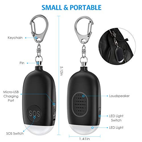 130dB Rechargeable Safe Sound Personal Alarm (2 Pack)