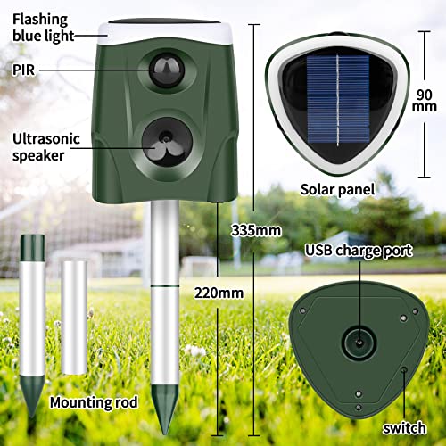 360° Outdoor Solar Animal Repeller, Waterproof - Protects Farm