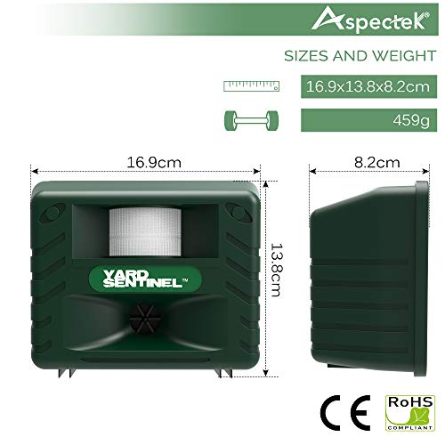 ASPECTEK Yard Sentinel 2-Pack Outdoor Ultrasonic Animal Control