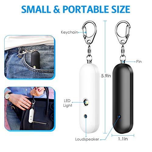 Safe Sound Personal Alarm, 130dB Keychain, Dual Speaker