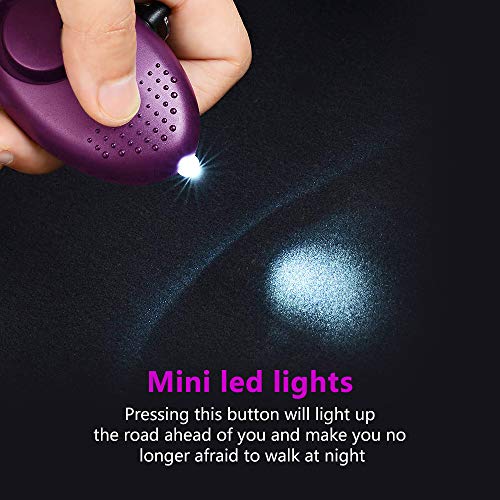140 DB Personal Safety Alarm Purple with LED Light