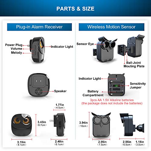 Outdoor Driveway Alarm Set- 1 Receiver, 2 Sensors
