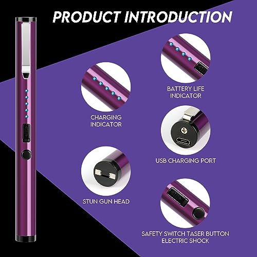 AIMHUNTER Purple Stun Gun Pen with Flashlight