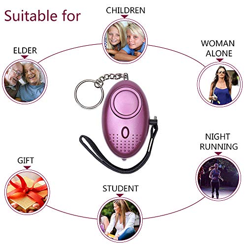 140 DB Personal Safety Alarm Purple with LED Light