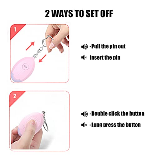130dB Safesound Personal Alarm for Self Defense (3 Pack)