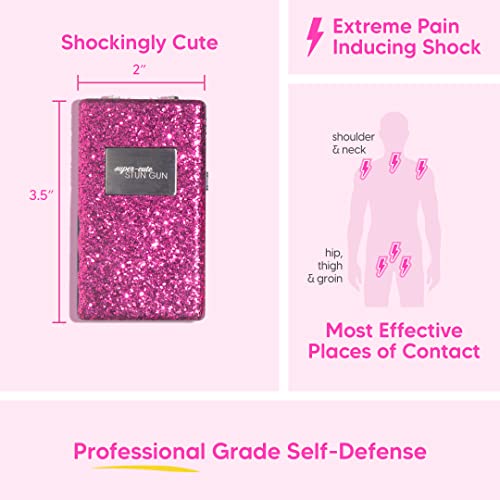 Pink Glitter Stun Gun - Powerful & Compact