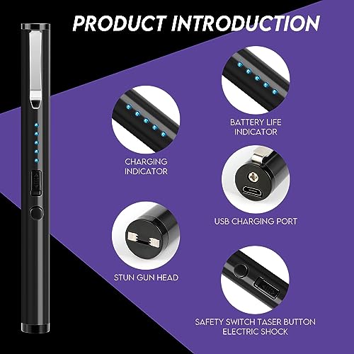 AIMHUNTER Women's High Voltage Stun Gun with LED Flashlight