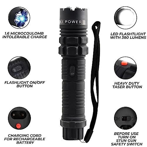 Fightsense Rechargeable Flashlight Stun Gun - Women's Self Defense