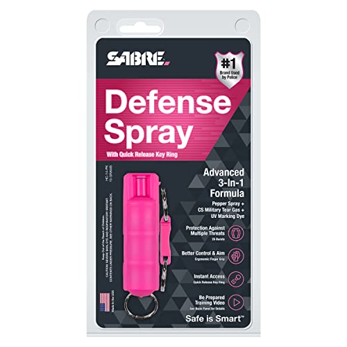 SABRE Keychain Pepper Spray - 3-in-1 Defense Solution