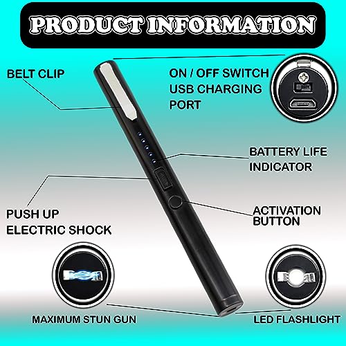 FIGHTSENSE Heavy Duty Stun Gun with Flashlight