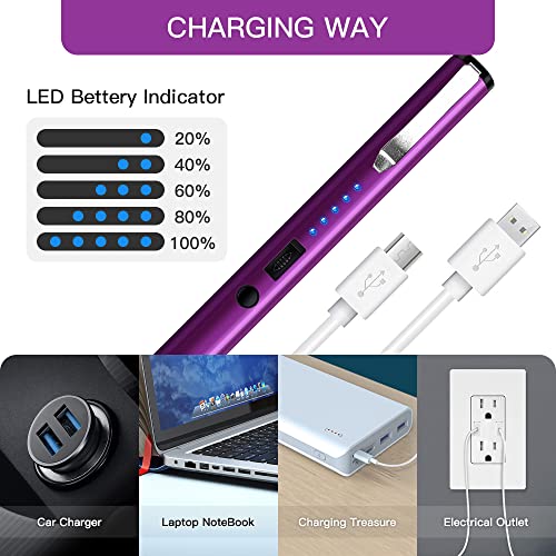 REAX Self Defense Stun Gun Flashlight Pen - Purple