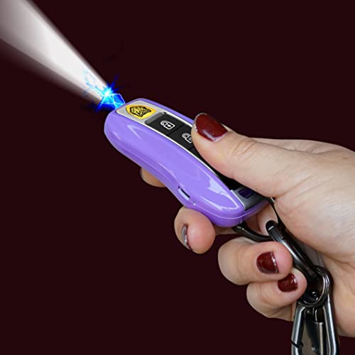Rechargeable Stun Gun with LED Flashlight - Purple