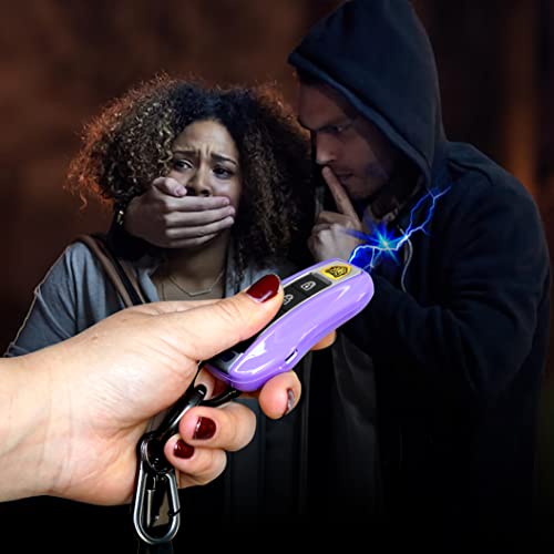 Rechargeable Stun Gun with LED Flashlight - Purple