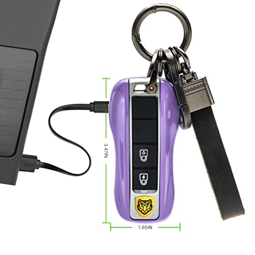 Rechargeable Stun Gun with LED Flashlight - Purple