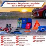 Emergency Roadside & First Aid Kit - 90 Pieces