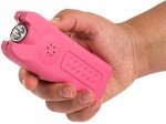 Pink Rechargeable Stun Gun with Flashlight & Alarm
