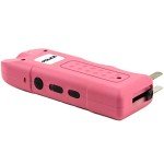 Pink Rechargeable Stun Gun with Flashlight & Alarm