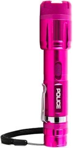 Pink Rechargeable Stun Gun with LED Flashlight