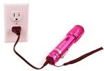 Pink Rechargeable Stun Gun with LED Flashlight