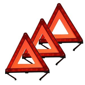 Reflective Roadside Safety Triangle Kit (Set of 3)