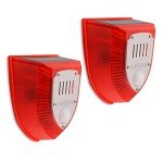 2 Pack Solar Security Alarm Lights with Sounds