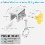Sliding Window Locks with Key - Adjustable Security