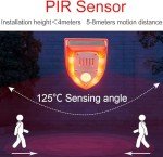 Solar Security Alarm Lights with Strobe Warning Sounds