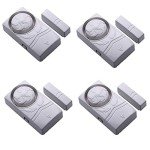 Wireless Loud Burglar Alarm with Magnetic Sensors - 4 Pack