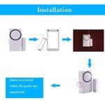 Wireless Loud Burglar Alarm with Magnetic Sensors - 4 Pack