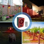 ChunHee Solar Outdoor Motion Sensor Alarm with Dog Barking Gunshot Sound, Support Recording and Adjustable Volume, 130db Loud Motion Activated Noise Maker for Home, Garden, Yard, Farm-2 Pack