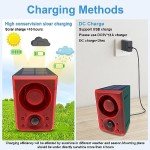 ChunHee Solar Outdoor Motion Sensor Alarm with Dog Barking Gunshot Sound, Support Recording and Adjustable Volume, 130db Loud Motion Activated Noise Maker for Home, Garden, Yard, Farm-2 Pack
