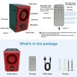 ChunHee Solar Outdoor Motion Sensor Alarm with Dog Barking Gunshot Sound, Support Recording and Adjustable Volume, 130db Loud Motion Activated Noise Maker for Home, Garden, Yard, Farm-2 Pack