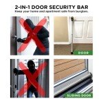 Adjustable 2-in-1 Door Jammer Security Device