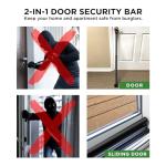 Adjustable 2-in-1 Sliding Door Security Bar