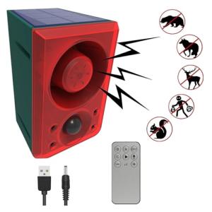 Solar Motion Sensor Alarm with Barking Sounds