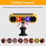 Solar Motion Sensor Alarm with Strobe Light